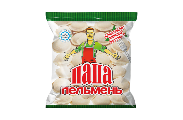 Папа пельмень "Качественно!Вкусно!Доступно!" Халал 0,2кг